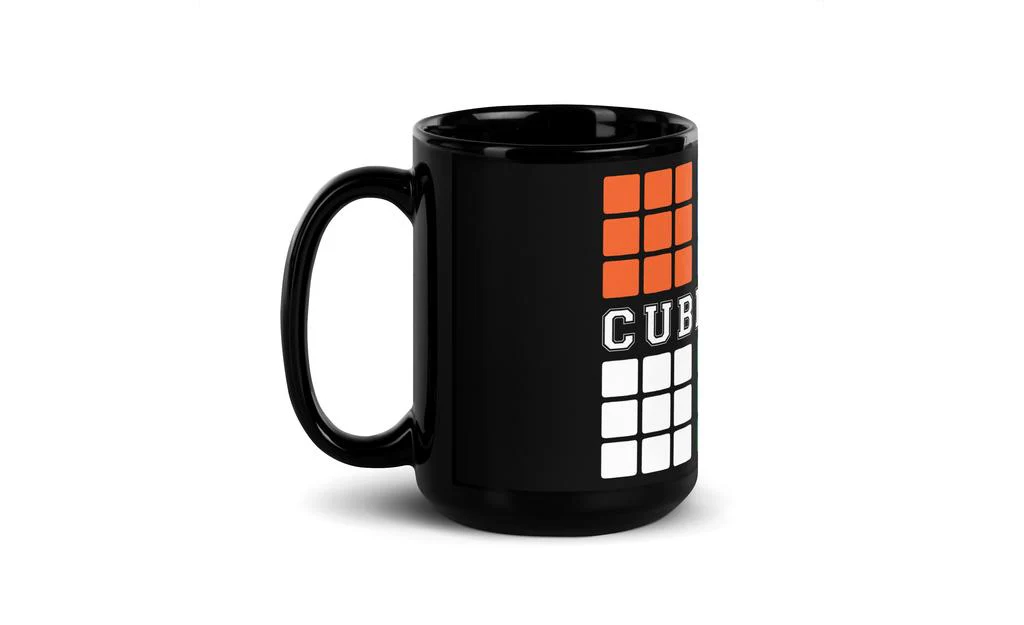 Cubing Dad V4 Rubik's Cube Black Glossy Mug - Image 4