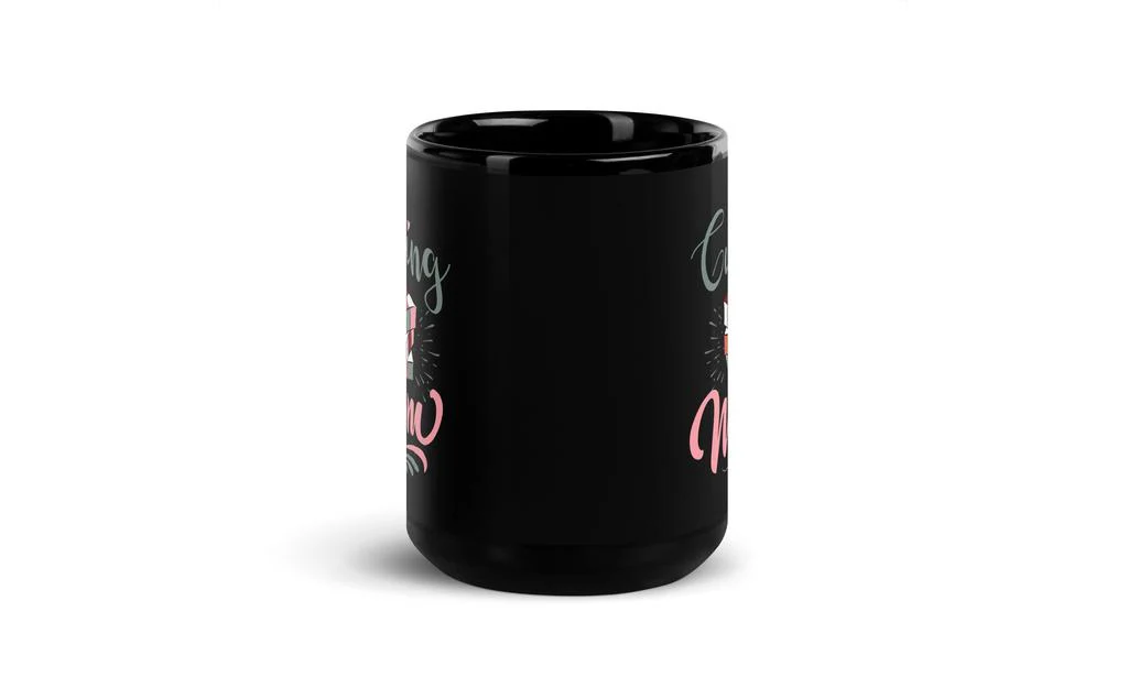 Cubing Mom V2 Rubik's Cube Black Glossy Mug - Image 6