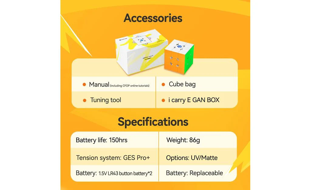 GAN 356 i Carry E 3x3 V2 (Magnetic) - Bluetooth Smart Cube - Image 9
