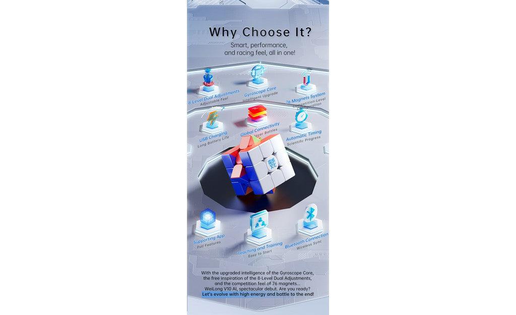 MoYu WeiLong AI 3x3 V10 (Magnetic, Ball-Core) - Bluetooth Smart Cube - Image 9