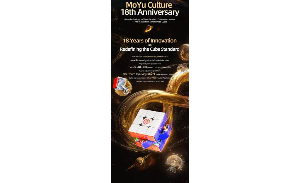 MoYu WeiLong AI 3x3 V11 (Magnetic, MagLev, Ball-Core, UV Coated) - 18th Anniversary Edition - Image 14