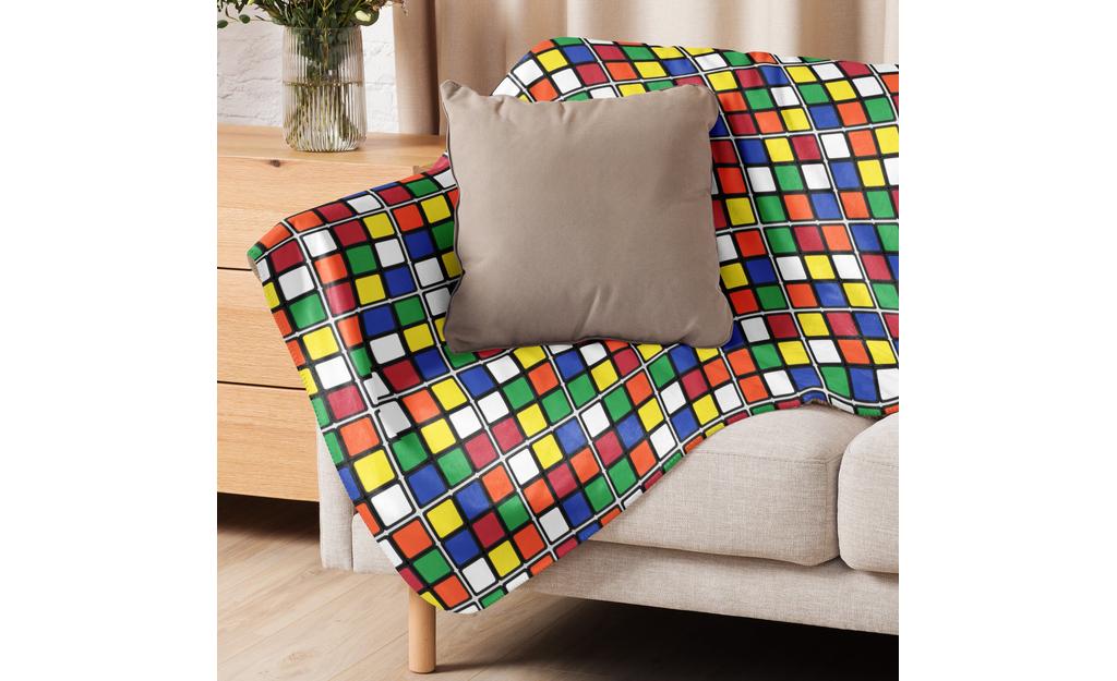 Scrambled Rubik's Cube Sherpa Blanket - Image 3