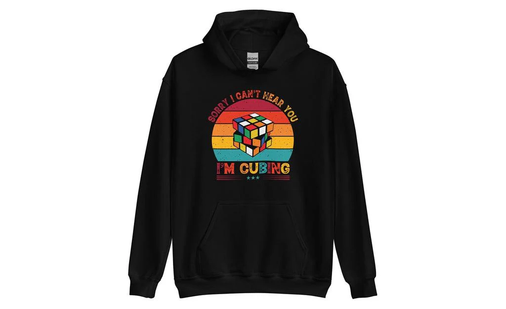 Sorry, I Can't Hear You, I'm Cubing - Rubik's Cube Hoodie - Image 2