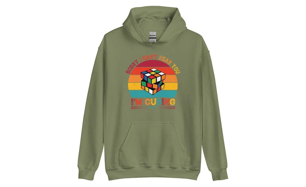 Sorry, I Can't Hear You, I'm Cubing - Rubik's Cube Hoodie - Image 5