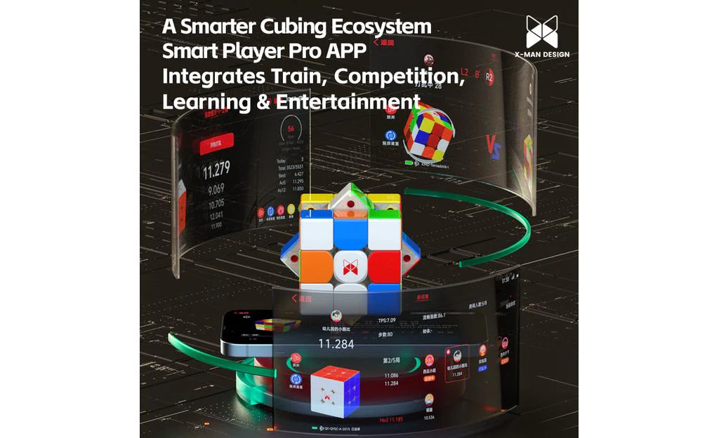 X-Man Tornado V4 AI 3x3 (Magnetic, UV Coated) + Charging Case - Bluetooth Smart Cube - Image 15